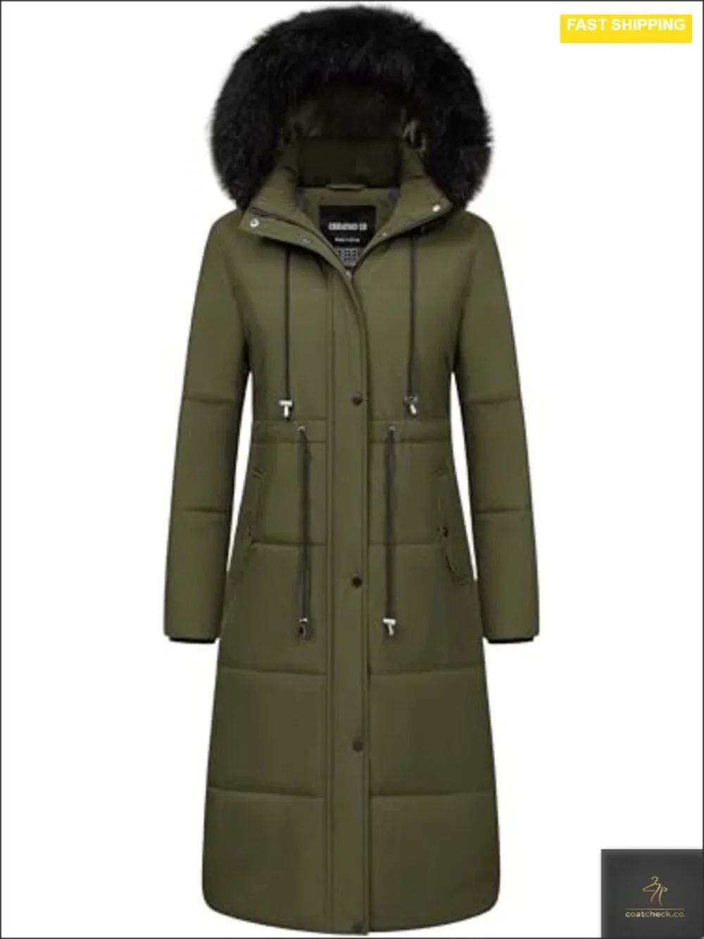 Women's Long Puffer Jacket Waterproof Down Alternative Parka with Hood